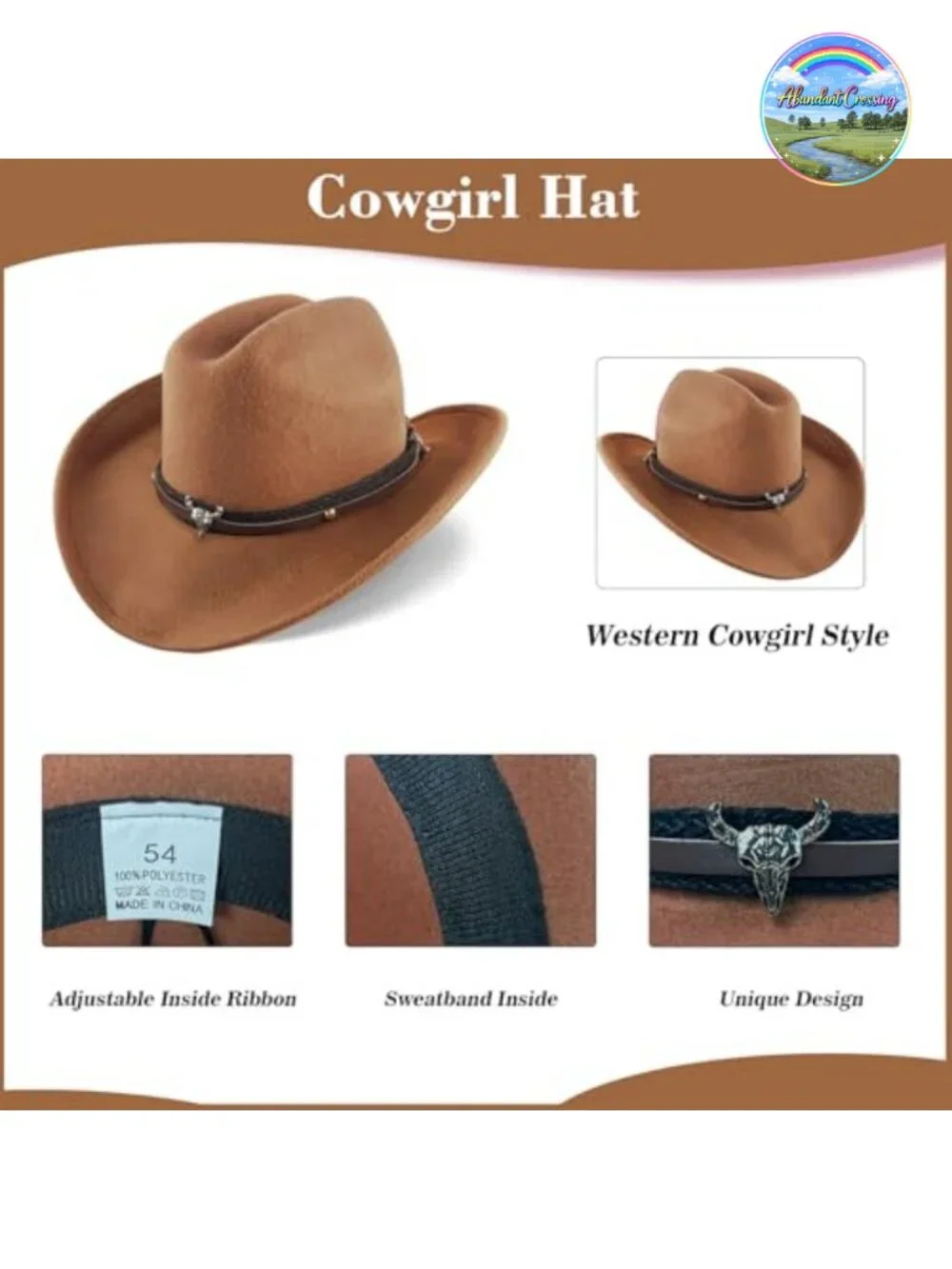 Girls Cowgirl Costume 6 Pc Set Fringe Vest Hat Earrings Halloween Western